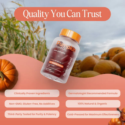 Bloom & Bond® Pumpkin Seed Oil with Saw Palmetto for Women [2000mg per Serving] - Cold-Pressed Organic Softgels for Healthy Hair & Scalp - Supports Fuller-Looking Hair - Plant-Based Supplement